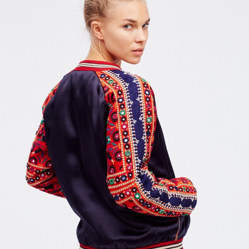 new romantics mirror embroidered bomber jacket